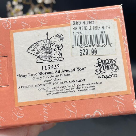 Precious Moments Porcelain Ornament May Love Blossom All Around You Girl Japan - Picture 2 of 9